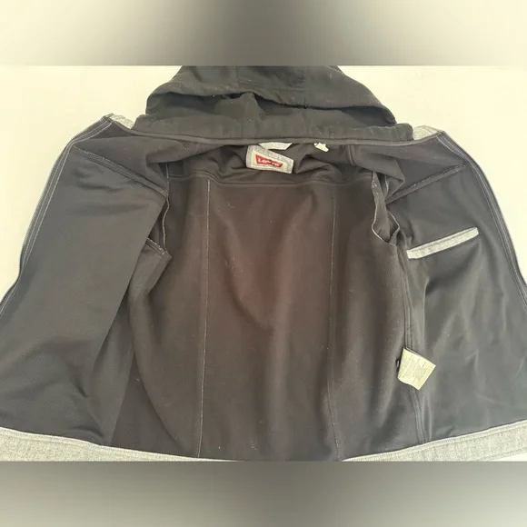 Levi's Men's Gray Thick Jacket with‎ Black Hood - Size S - Picture 5 of 11